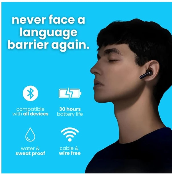 POVTrysIt Approved: Translator Earbuds – 144 Languages Real-Time Translation Earphones (Online & Offline Mode)