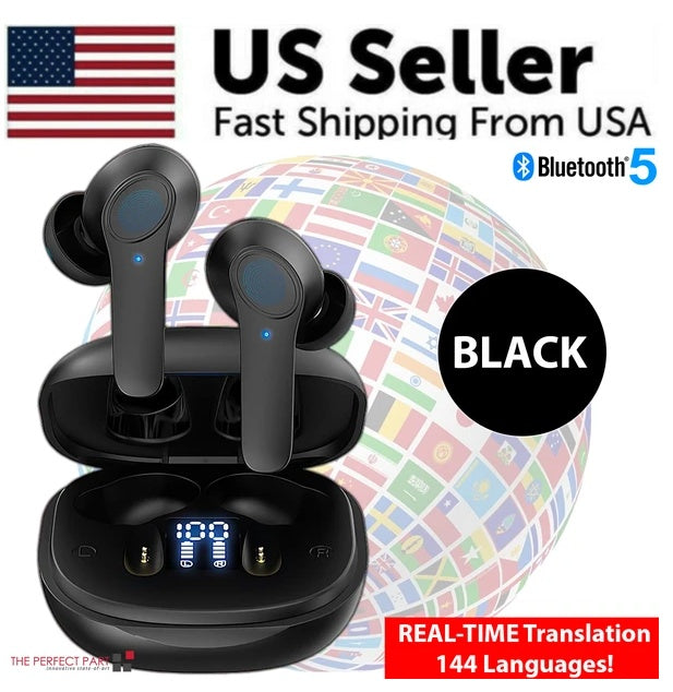 POVTrysIt Approved: Translator Earbuds – 144 Languages Real-Time Translation Earphones (Online & Offline Mode)
